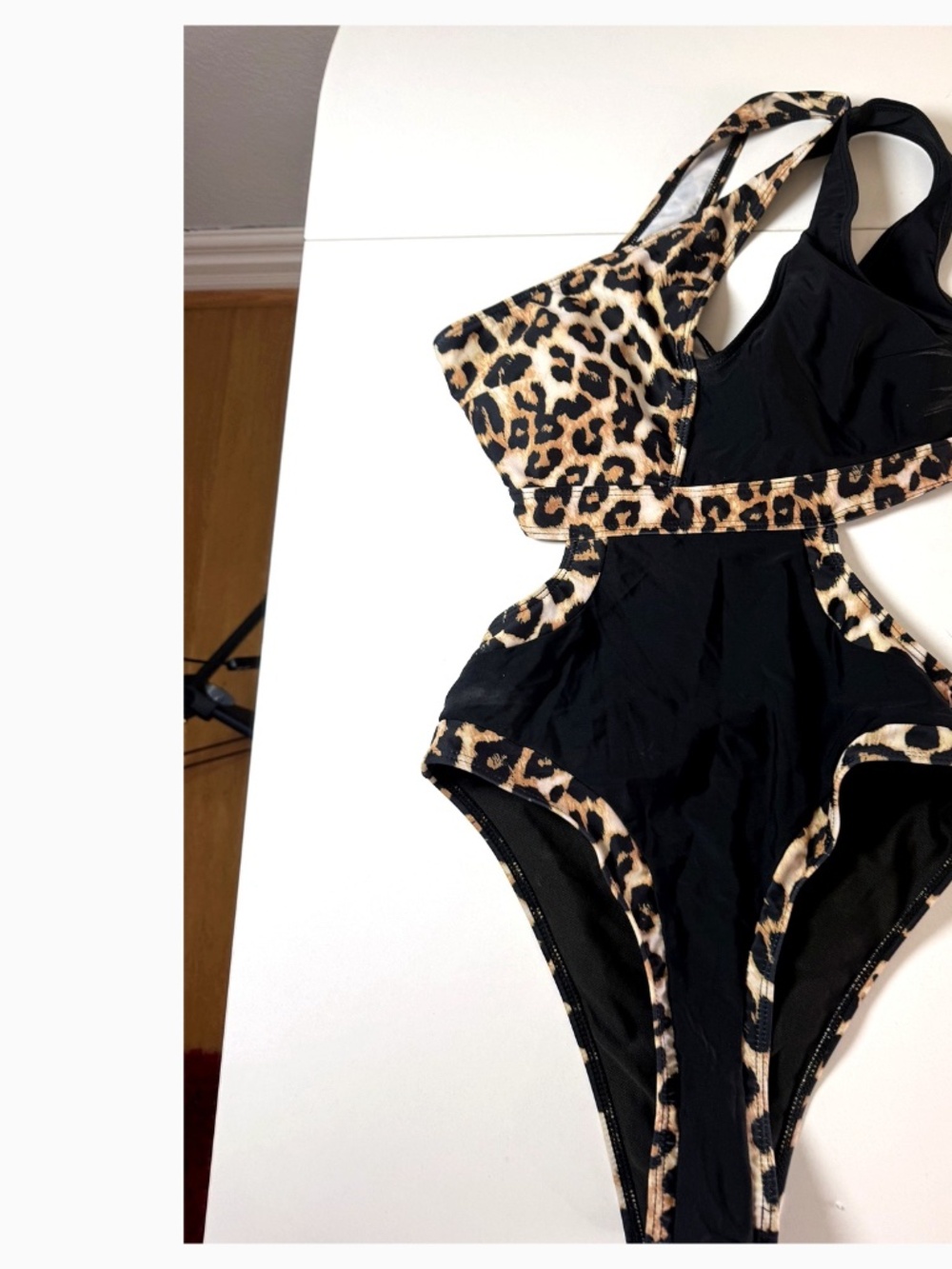 Forever Young Leopard High Neck One Piece Swimsuit Size S